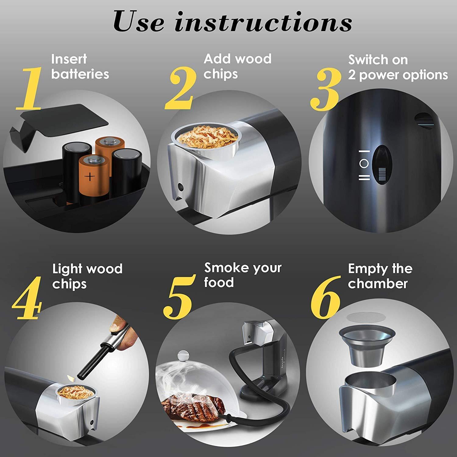 Smoking Gun Wood Smoke Infuser  Premium Kit 14 PCS Smoker Machine with