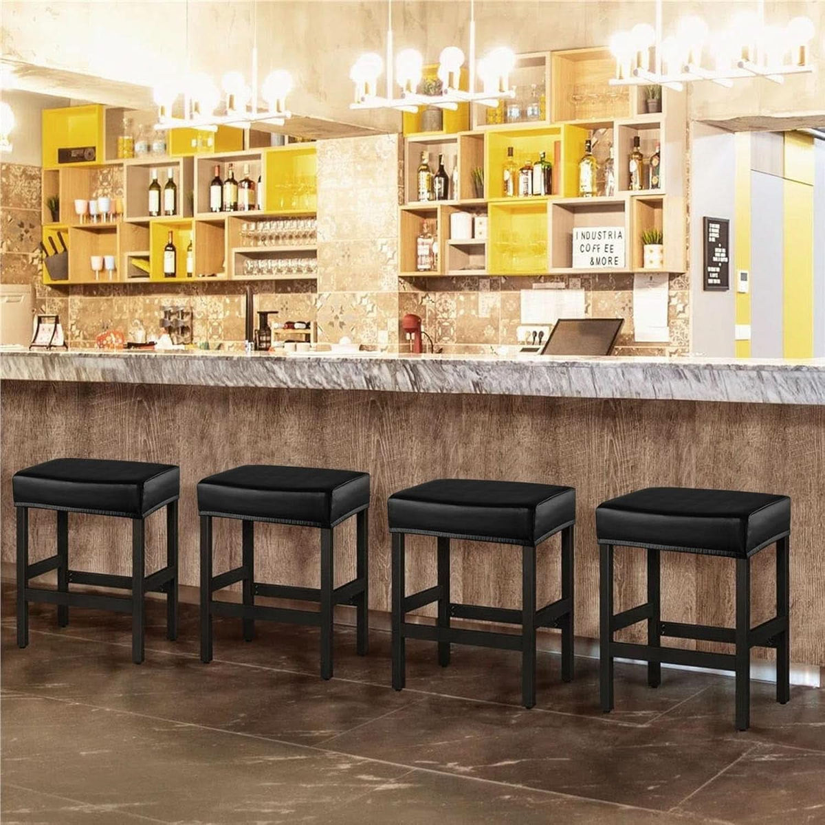 Rectangular Bar Stool Covers 4 Pack Stretch Waterproof-4