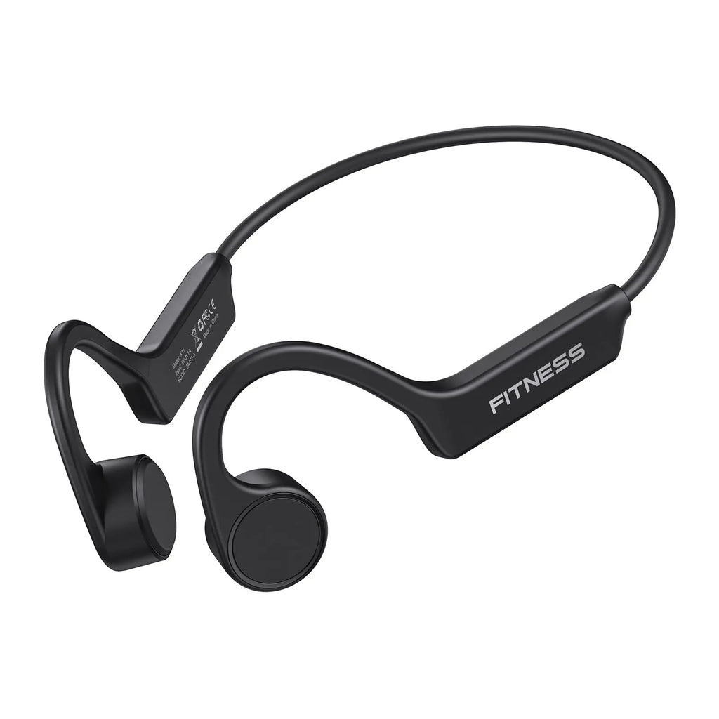 PSIER Bone Conduction Headphones Open Ear Bluetooth 5.3 Headphones Wireless Headphones 8H Playtimes Sports Earphones with Mic IPX6 Waterproof Earbuds for Hiking Cycling Gym (Black)