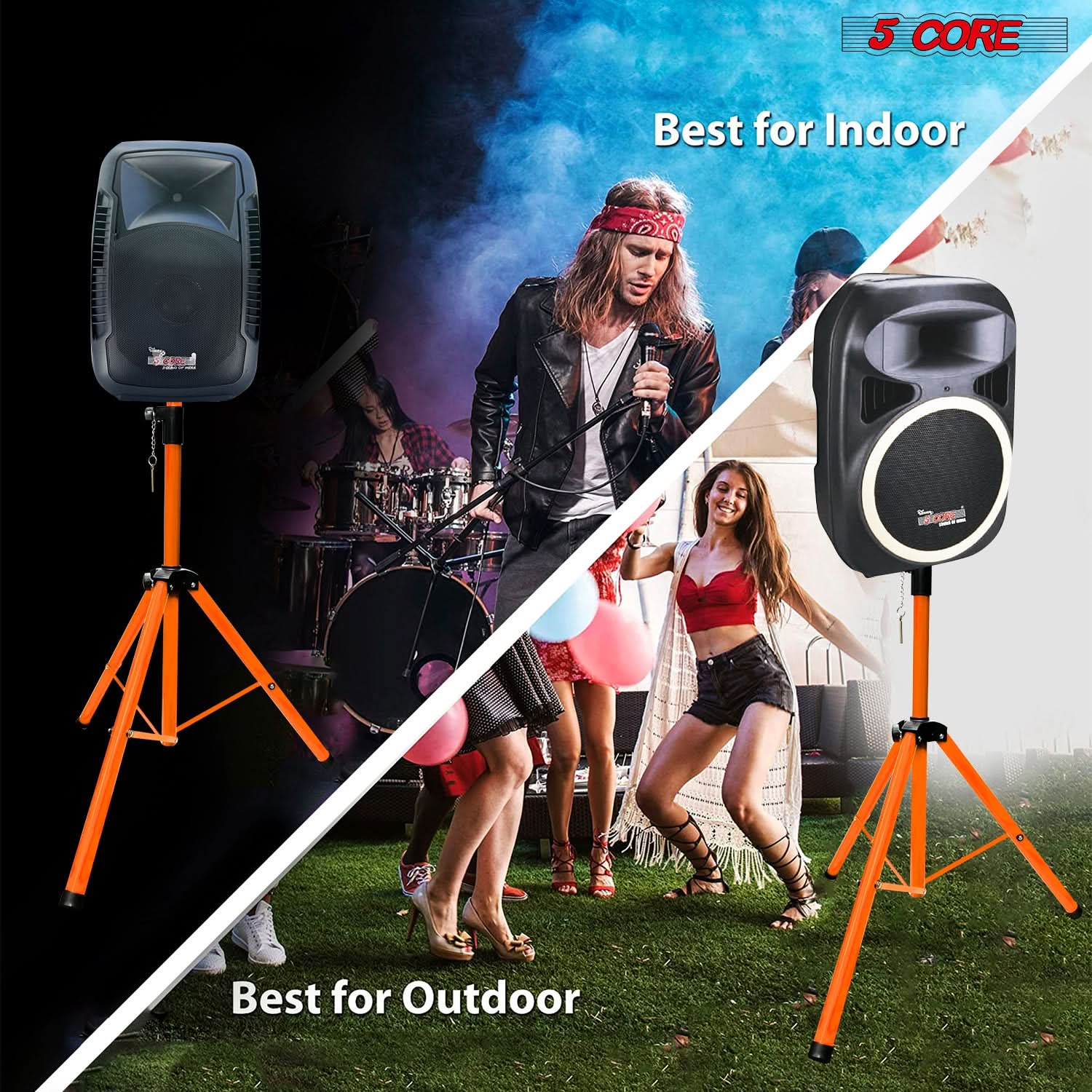 5 Core Speaker Stand Height Adjustable PA DJ Tripod Studio Monitor