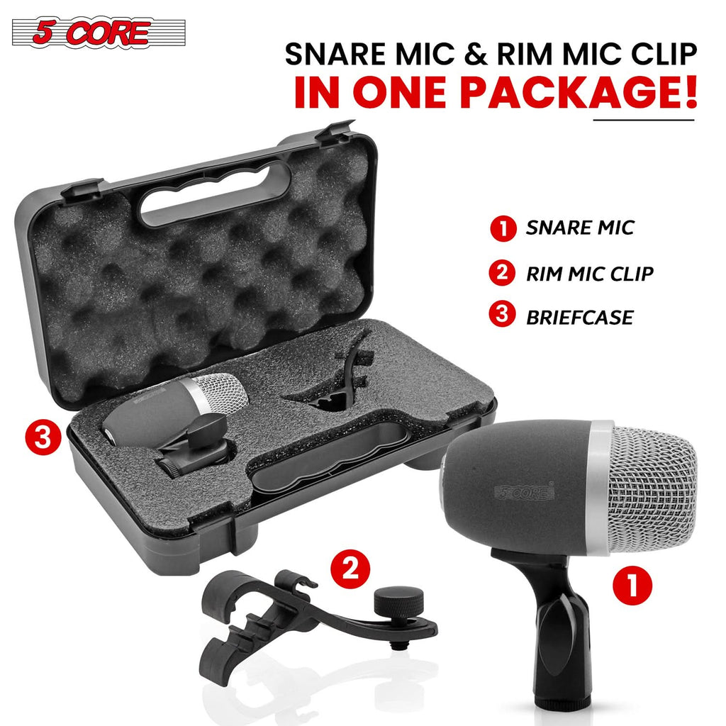 5 Core Snare Microphone XLR Wired Uni Directional Tom Drum and Other