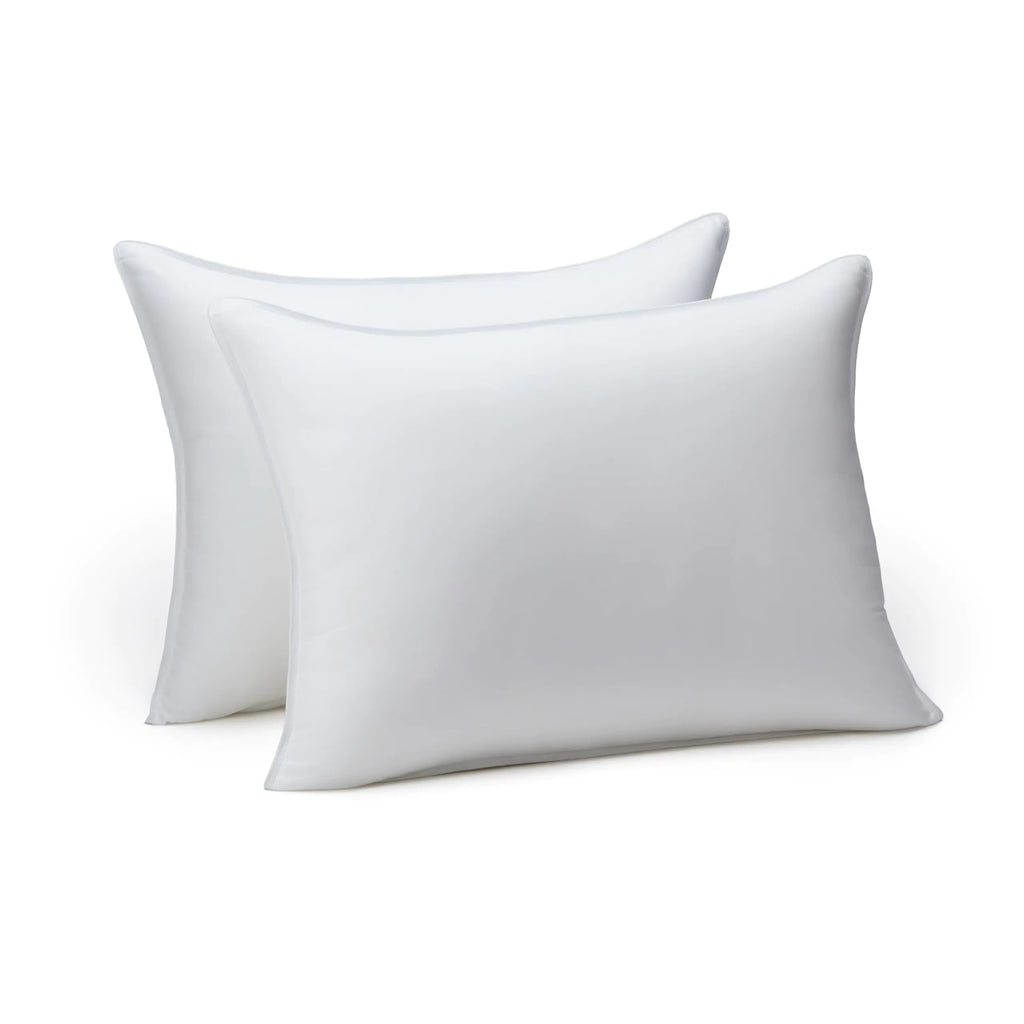 Amazon Basics Down Alternative Pillows for Stomach and Back Sleepers Soft Density Standard Pack of 2 White 26 in L x 20 in W
