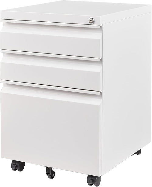 3 Drawer Mobile File Cabinet with Lock, under Desk Metal Filing
