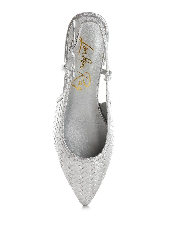 Kurina Metallic Woven Slingback Sandals