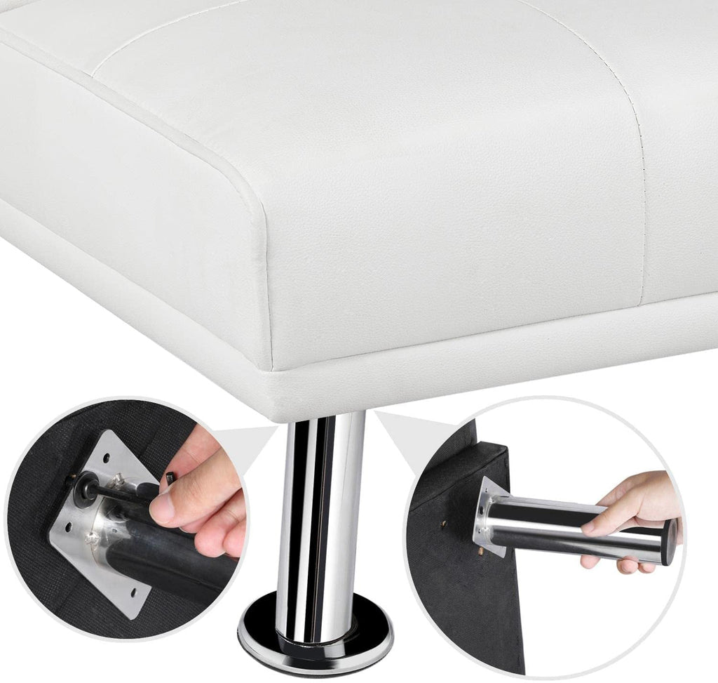 Convertible Sofa Bed With Cup Holders And Adjustable Back