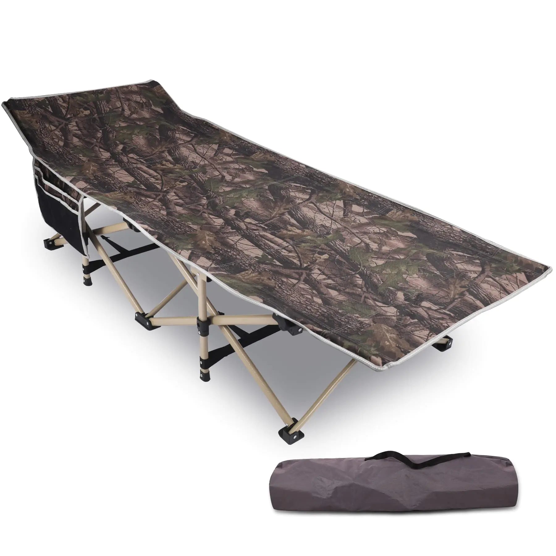 REDCAMP Folding Hunting Cots for Adults 500lbs XL Sleeping Cots for Hunting Extra Wide Portable for Camping Outdoor Travel Indoor Home Camo