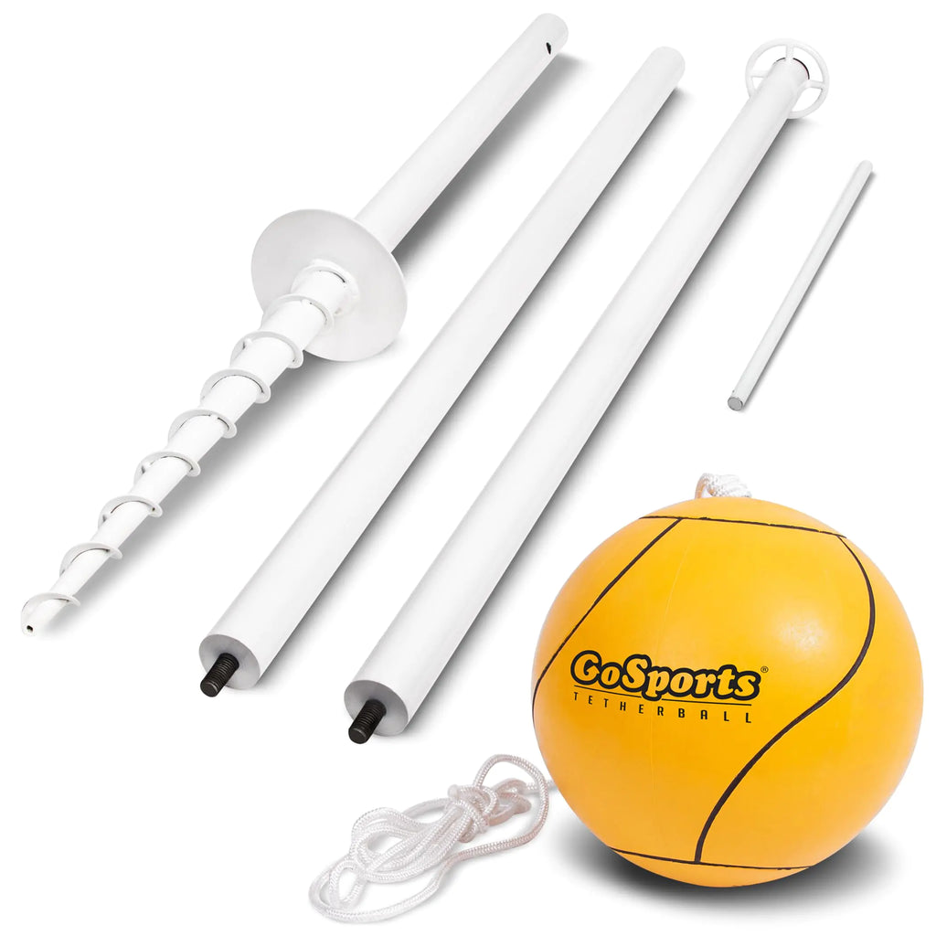 GoSports Tetherball Game Set Complete Tetherball Setup with Ball Rope and Pole - Great for Backyard Fun