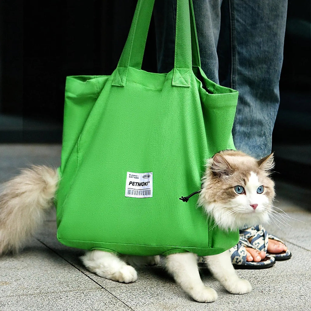 Cat Carrier Soft Cat Soft-Sided Carriers for Large Cats 15 lbs Pet Dog Cat Restraint Bag for Claw Care Nail Trimming Anti-Scratching Grooming Soft Pouch Tote Bag Canvas Shoulder Carrying Bag