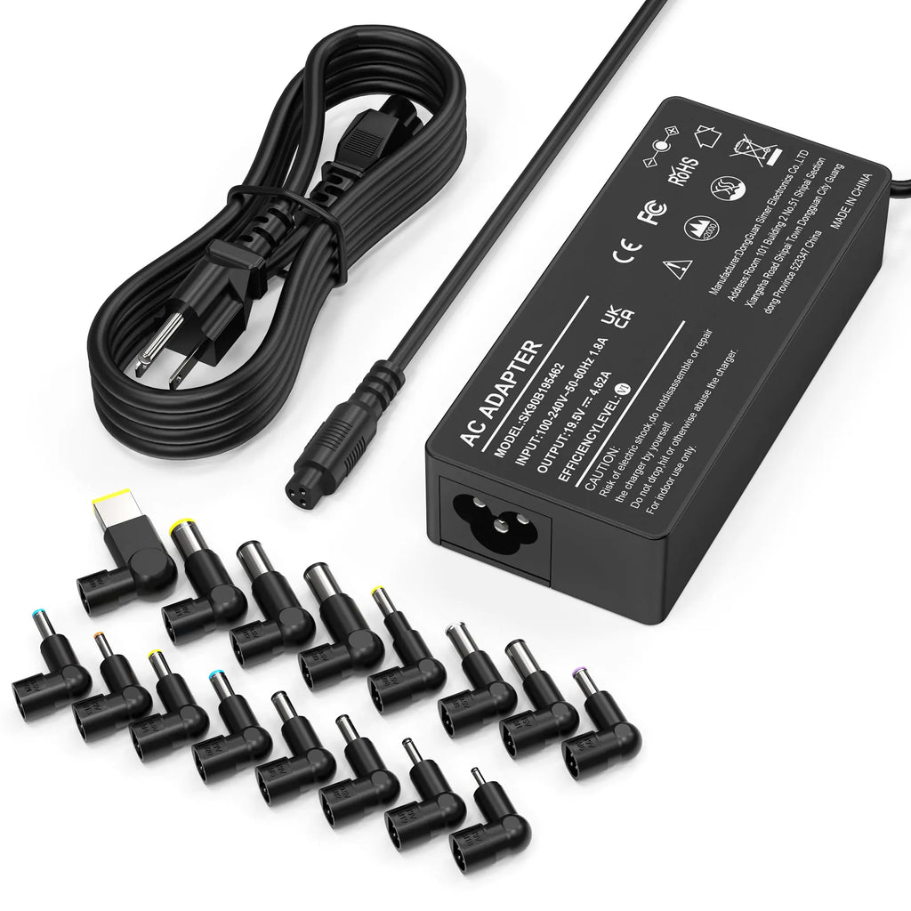 Universal AC Adapter 90W Laptop Charger Compatible with Lenovo HP Dell ASUS Acer Samsung Gateway Notebook Ultrabook Chromebook Pavilion EliteBook Inspiron Latitude ThinkPad and More with 16 Tips