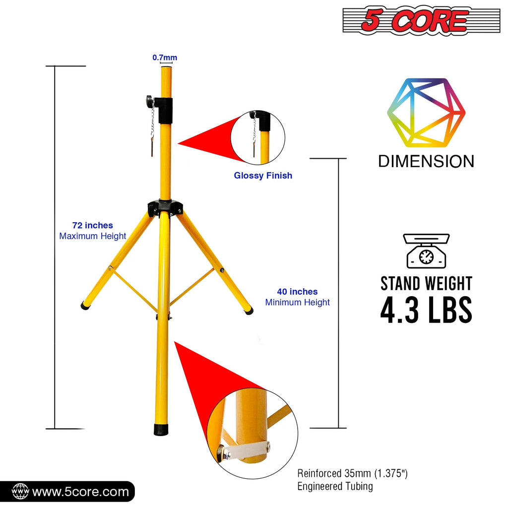 5 Core Speaker Stand Height Adjustable PA DJ Tripod Studio Monitor