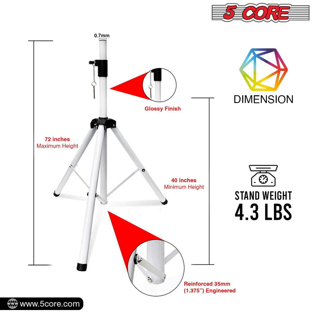 5 Core Speaker Stand Height Adjustable PA DJ Tripod Studio Monitor