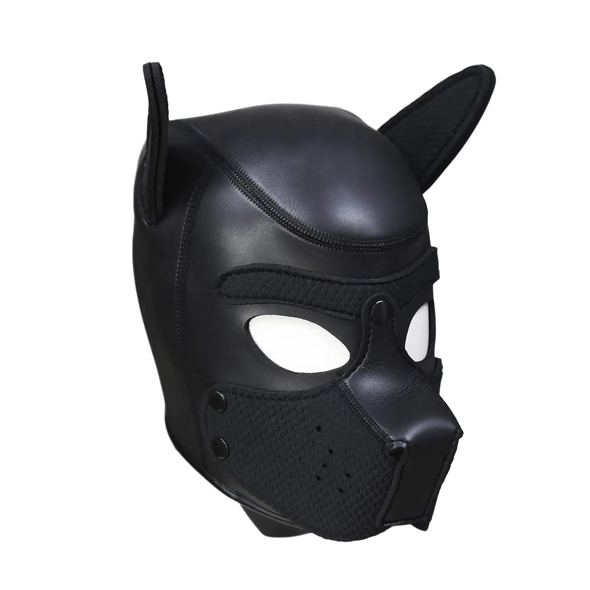 QUYUWOWO Neoprene Dog Full Face Puppy Mask Removable Halloween Dog Head Mask with Collar and Armband