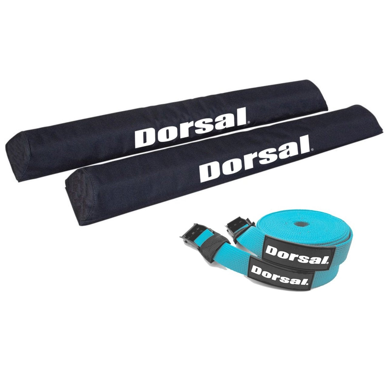 DORSAL Aero Roof Rack Pads 28 Inch Wide Blue 15 ft Straps for Car