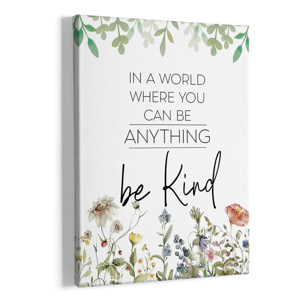 HIWX Be Kind Inspirational Wall Art Decor Be Kind Sign Office Framed Canvas Wall Art DecorOffice Decor Wall Motivational Eucalyptus Positive Wall Art Decoration For Bathroom Office Bedroom 11x14（Be kind2）