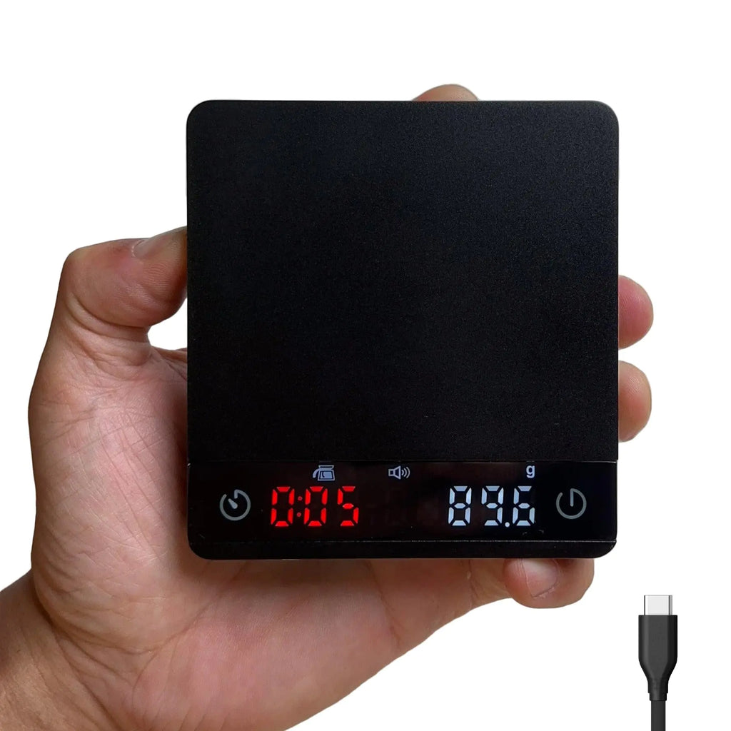 MiiCoffee Nano Pro Coffee Scale with Timer Espresso Scale with Auto Tare Aluminum Body Touch Sensor and Silicone Cover (Black)