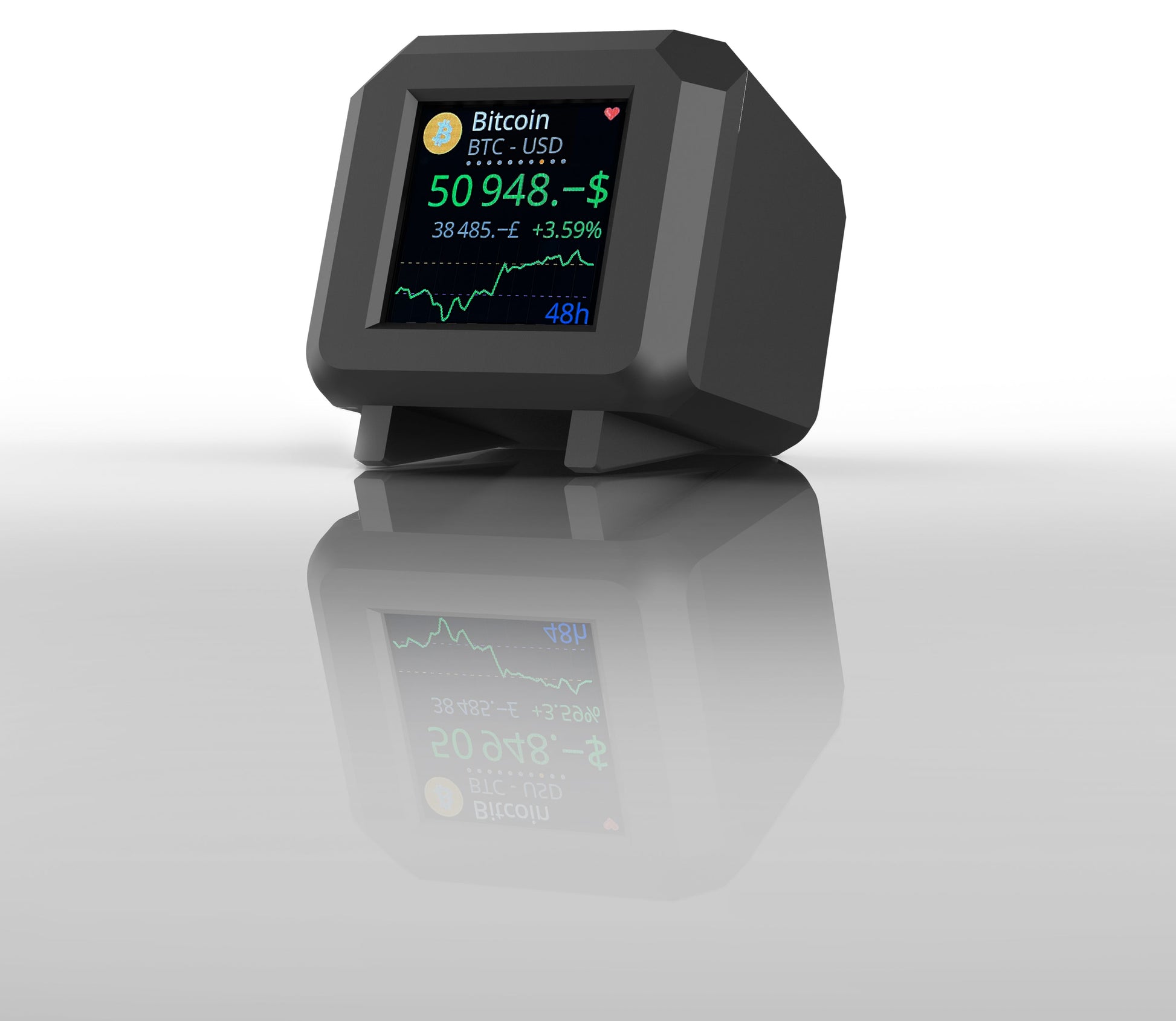 Black Whale Crypto Ticker - LCD Display for Coin & Fiat Currencies