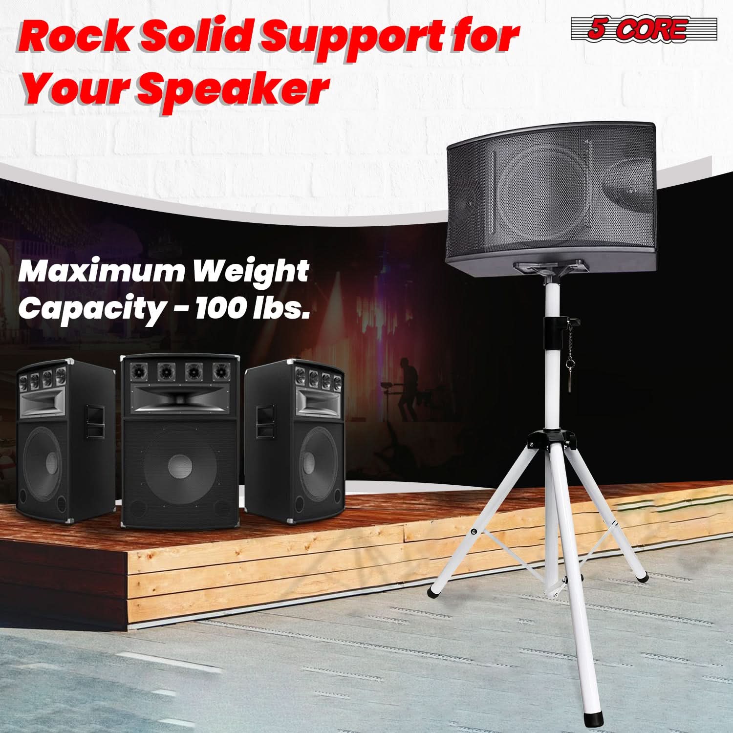 5 Core Speaker Stand Height Adjustable PA DJ Tripod Studio Monitor