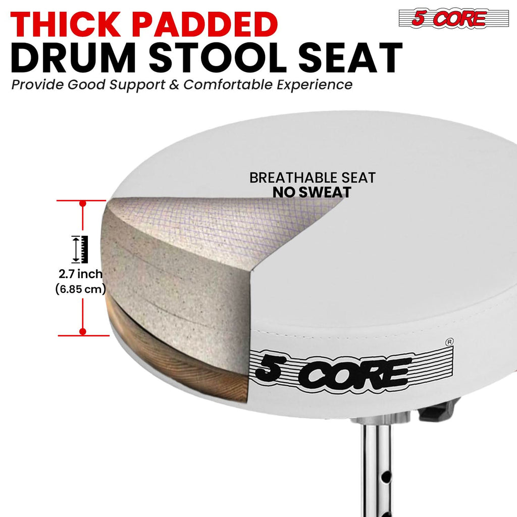 5Core Drum Throne Padded Guitar Stool Adjustable Drummer Seat for