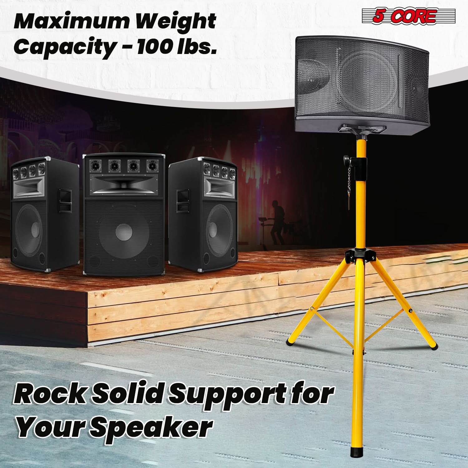 5 Core Speaker Stand Height Adjustable PA DJ Tripod Studio Monitor