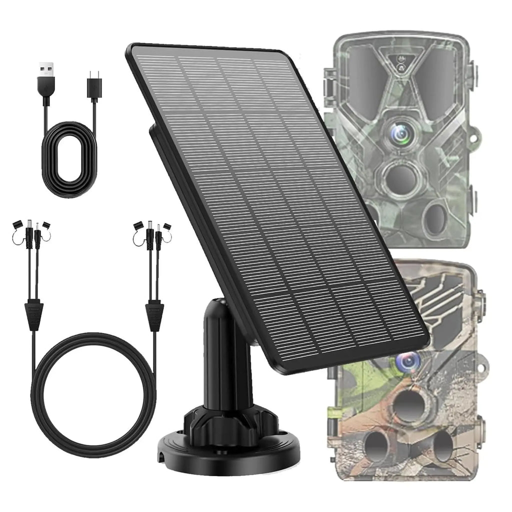 Solar Panel for Trail Camera Solar Charger Kit with Built-in 5000mAh Rechargeable Lithium Battery - Output: 12V/1A 6V/1.5A IP66 Waterproof Portable Outdoor Power Supply Kit