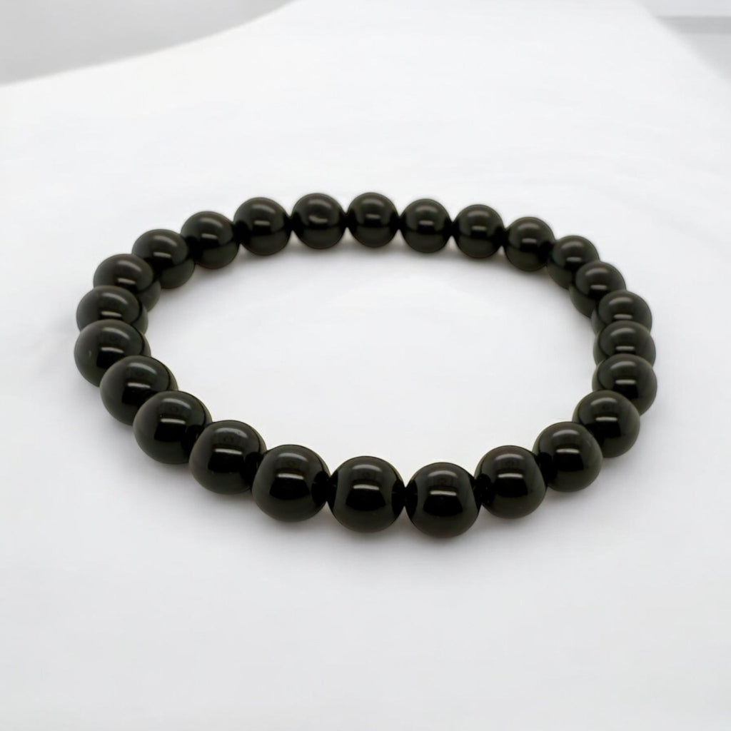 Black Tourmaline Bracelet Stretch Fit Handmade 8mm