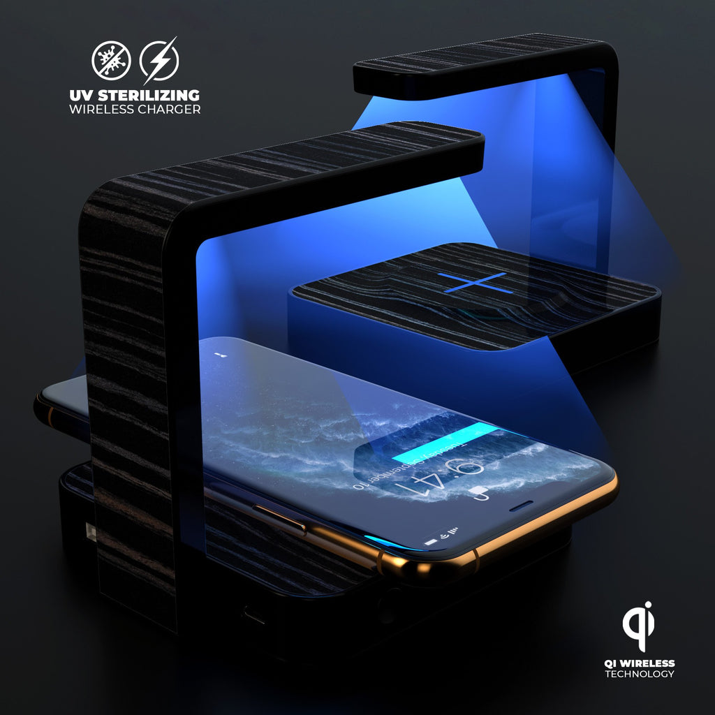 Black Wood Texture UV Germicidal Sanitizing Sterilizing Wireless Smart