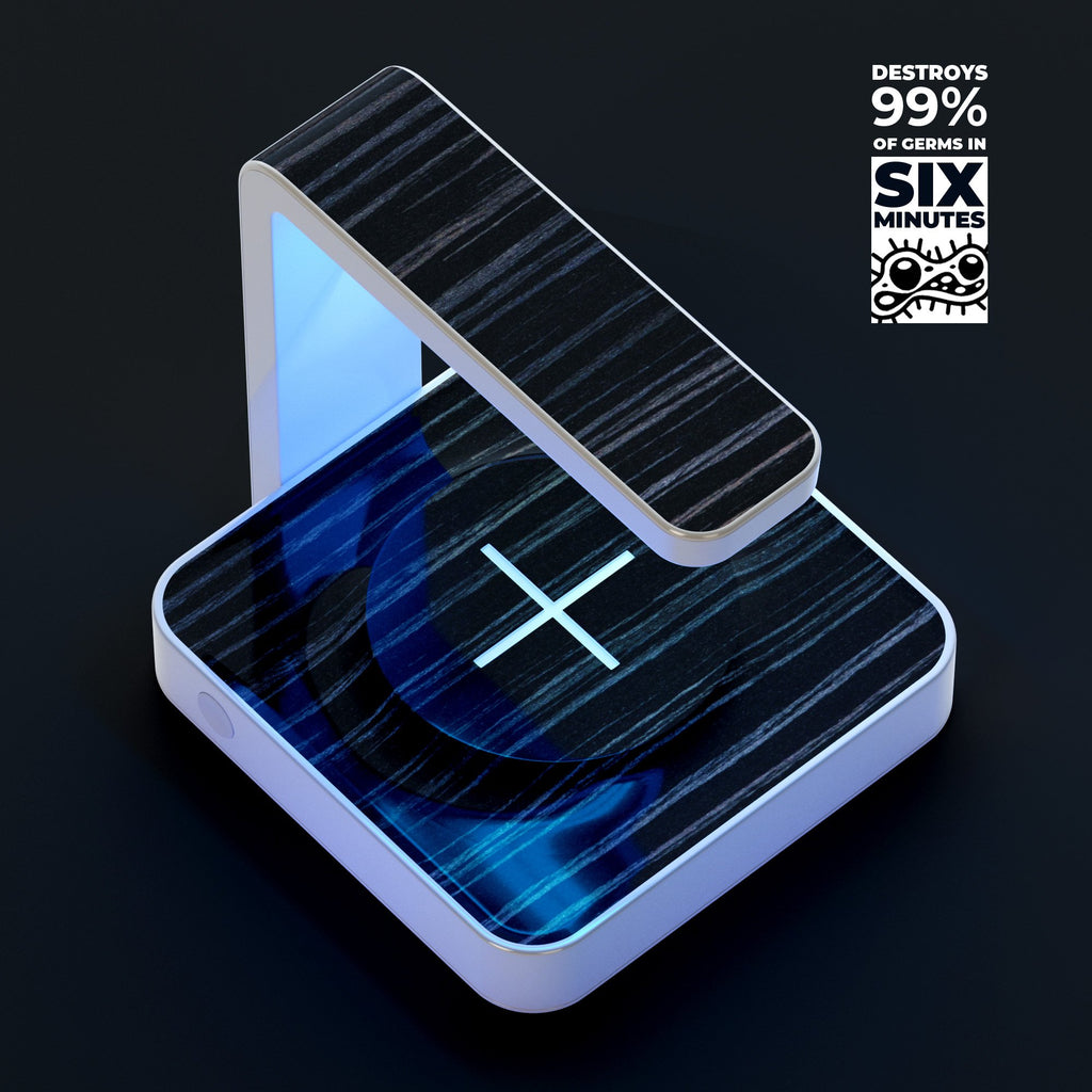 Black Wood Texture UV Germicidal Sanitizing Sterilizing Wireless Smart