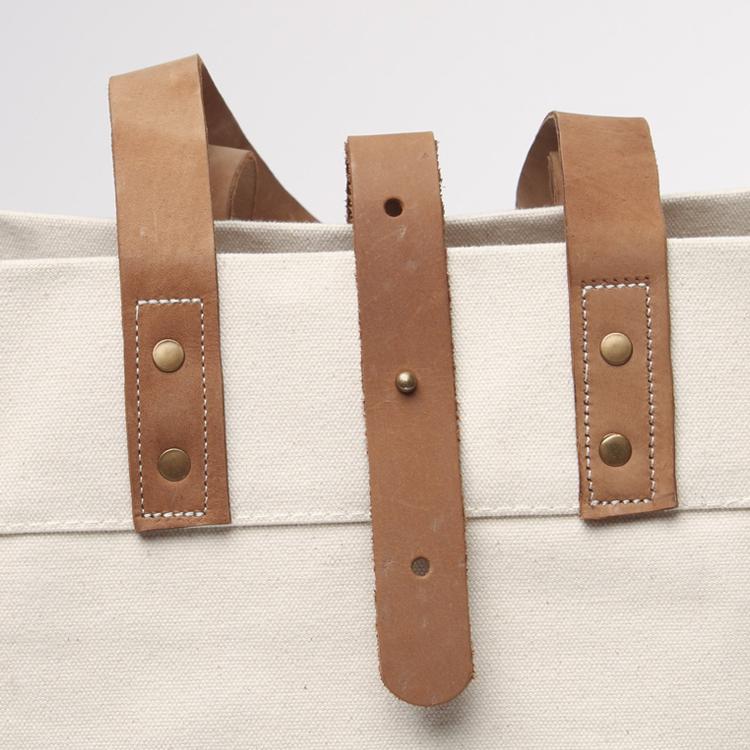 Carmel Canvas and Leather Tote Bag