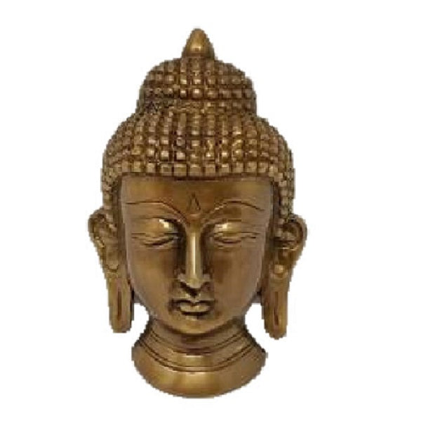 Buddha Solid Brass Mask and Wall Hanging 3.75"