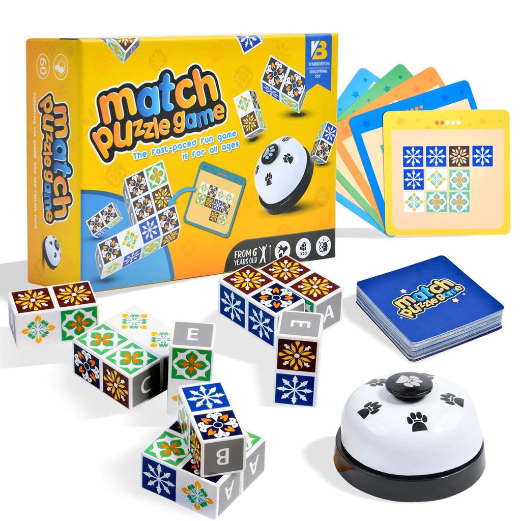 LADVATKIN Wooden Matching Game Puzzle 4.0 Popular Board Games for Family Night Pattern Matching Puzzle Game