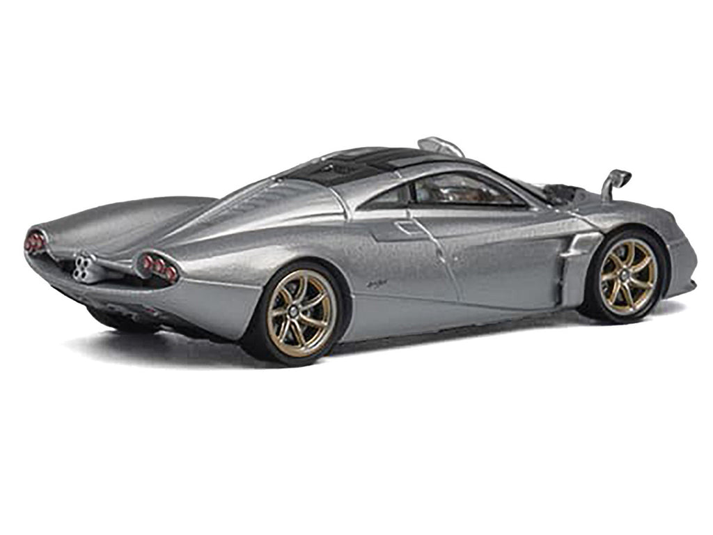 Pagani Huayra Codalunga Silver Metallic with Sunroof and Extra Wheels 1/64 Diecast Model Car by CM Model-2