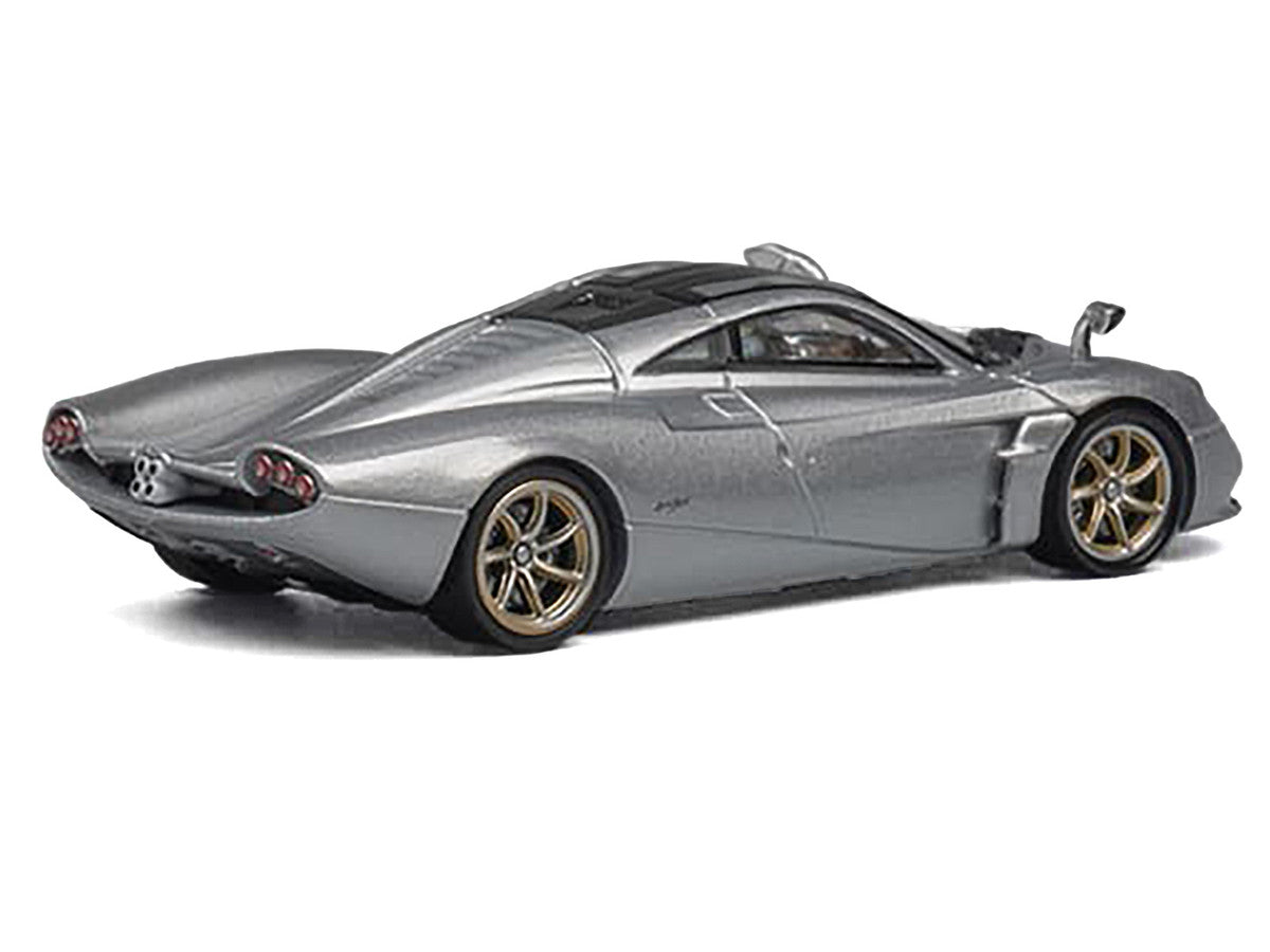 Pagani Huayra Codalunga Silver Metallic with Sunroof and Extra Wheels 1/64 Diecast Model Car by CM Model-2