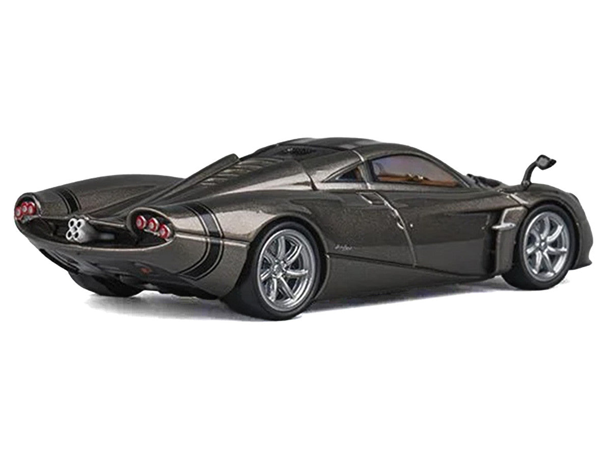 Pagani Huayra Codalunga Gun Metal Gray Metallic with Sunroof and Extra Wheels 1/64 Diecast Model Car by CM Model-0
