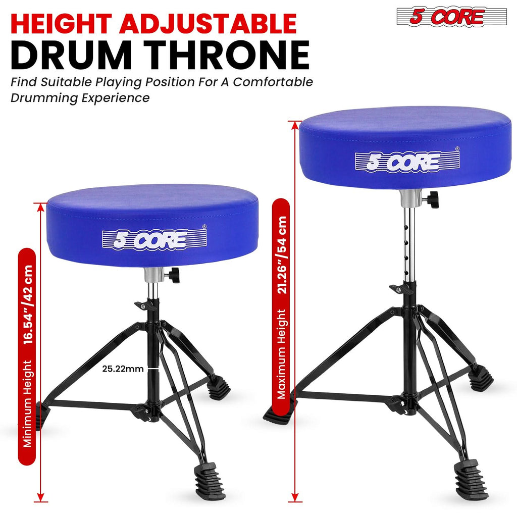 5Core Drum Throne Padded Guitar Stool Adjustable Drummer Seat for
