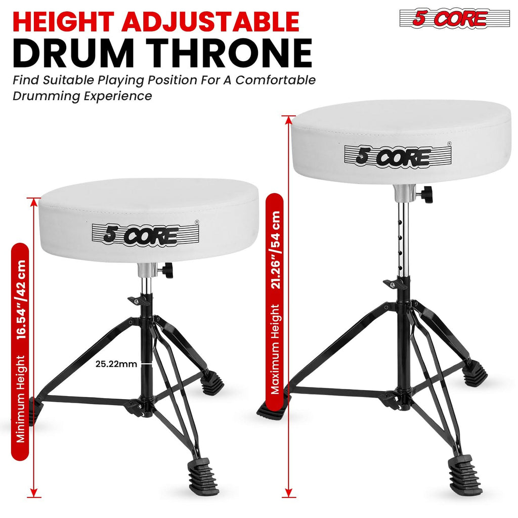 5Core Drum Throne Padded Guitar Stool Adjustable Drummer Seat for