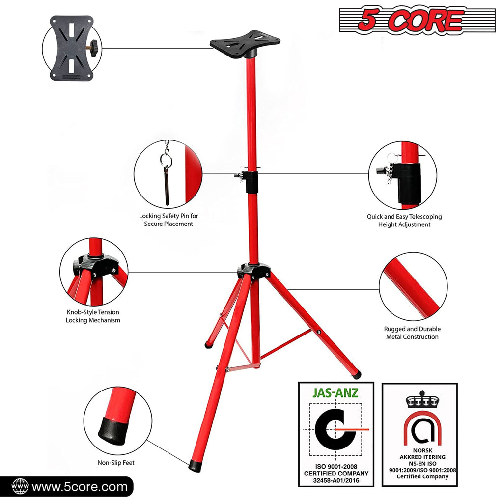 5 Core Speaker Stand Height Adjustable PA DJ Tripod Studio Monitor