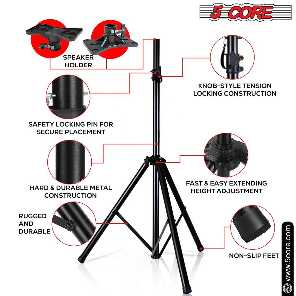 5 Core Speaker Stand Height Adjustable PA DJ Tripod Studio Monitor