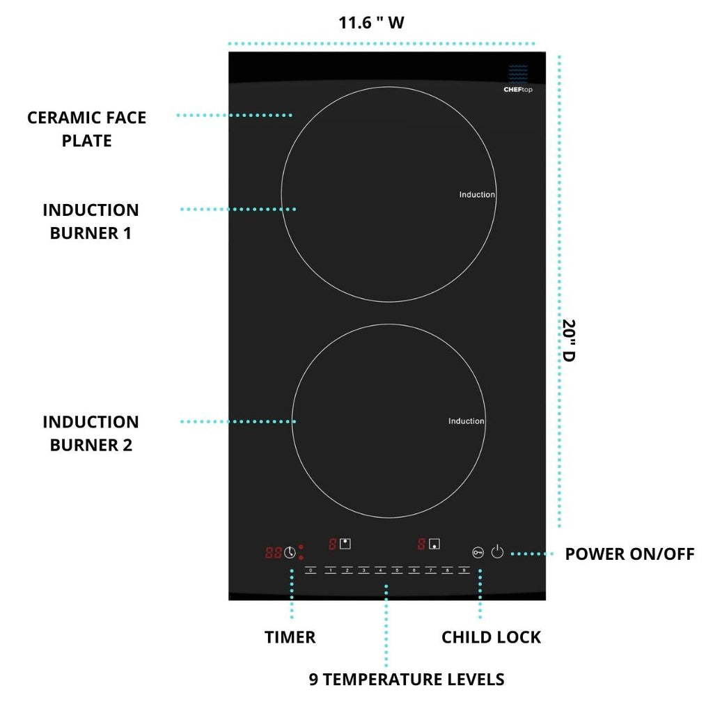 CHEFTop 2 - Dual Burner Induction Cooktop Horizontal