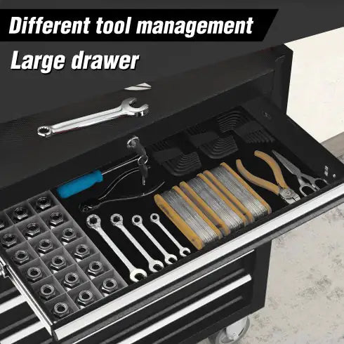 Rolling Tool Chest With 7-Drawer Tool Box With Wheels Multifunctional Tool Cart Mechanic Tool Storage Cabinet For Garage, Warehouse, Workshop, Repair Shop