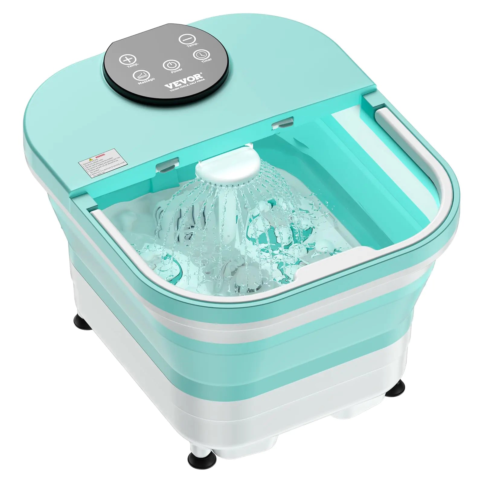 VEVOR Foot Spa Bath Massager with Heat 95°F - 118°F Pedicure Foot Bath Tub with Adjustable Water Shower Shiatsu Massage Balls & Rollers Feet Soaking Tub with LED Display & Timer for Stress Relief