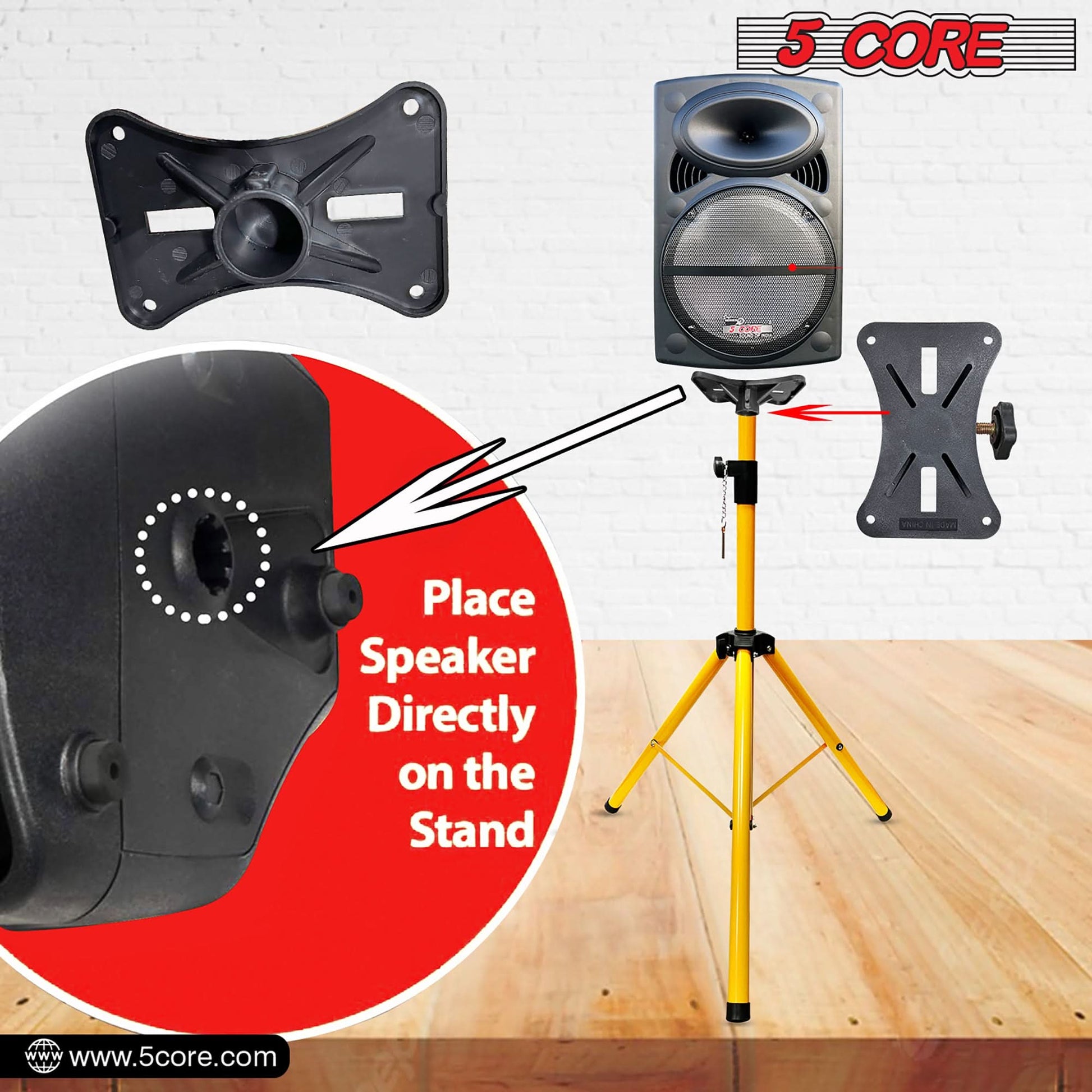 5 Core Speaker Stand Height Adjustable PA DJ Tripod Studio Monitor