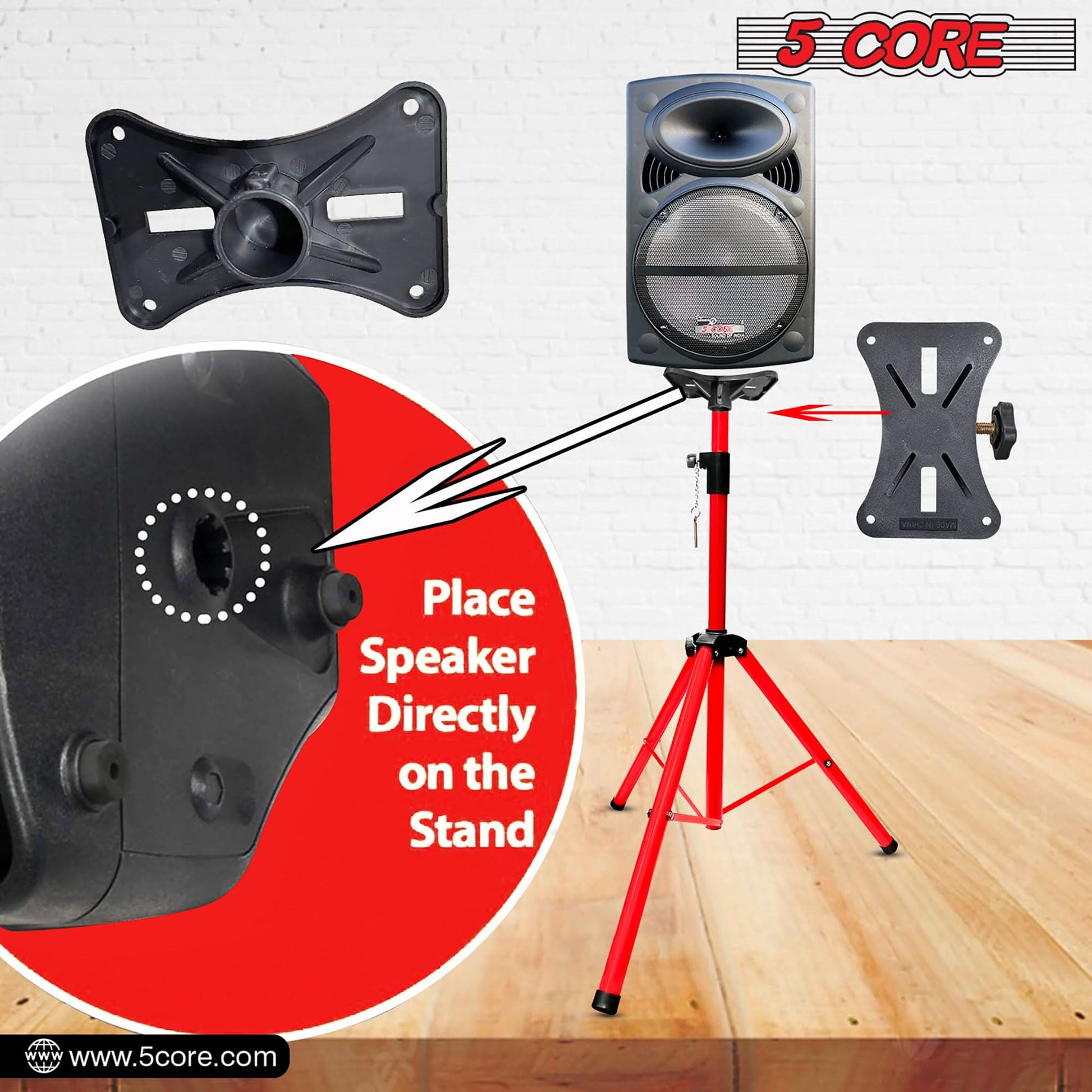 5 Core Speaker Stand Height Adjustable PA DJ Tripod Studio Monitor