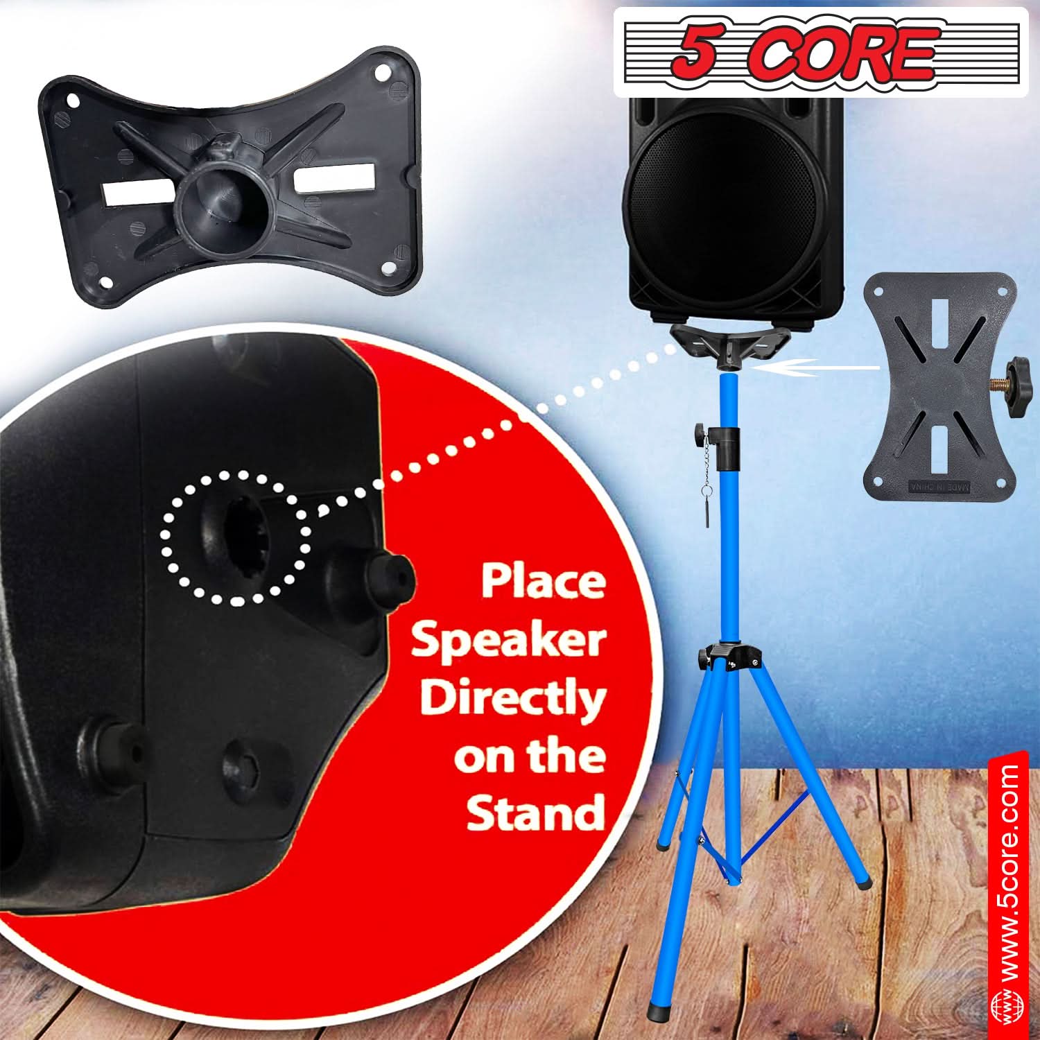 5 Core Speaker Stand Height Adjustable PA DJ Tripod Studio Monitor