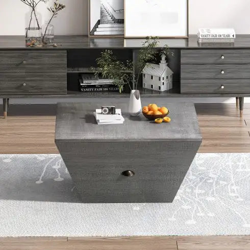 33.46 Exquisite Ladder-Shaped Coffee Table For Office, Dining Room And Living Room,Gray