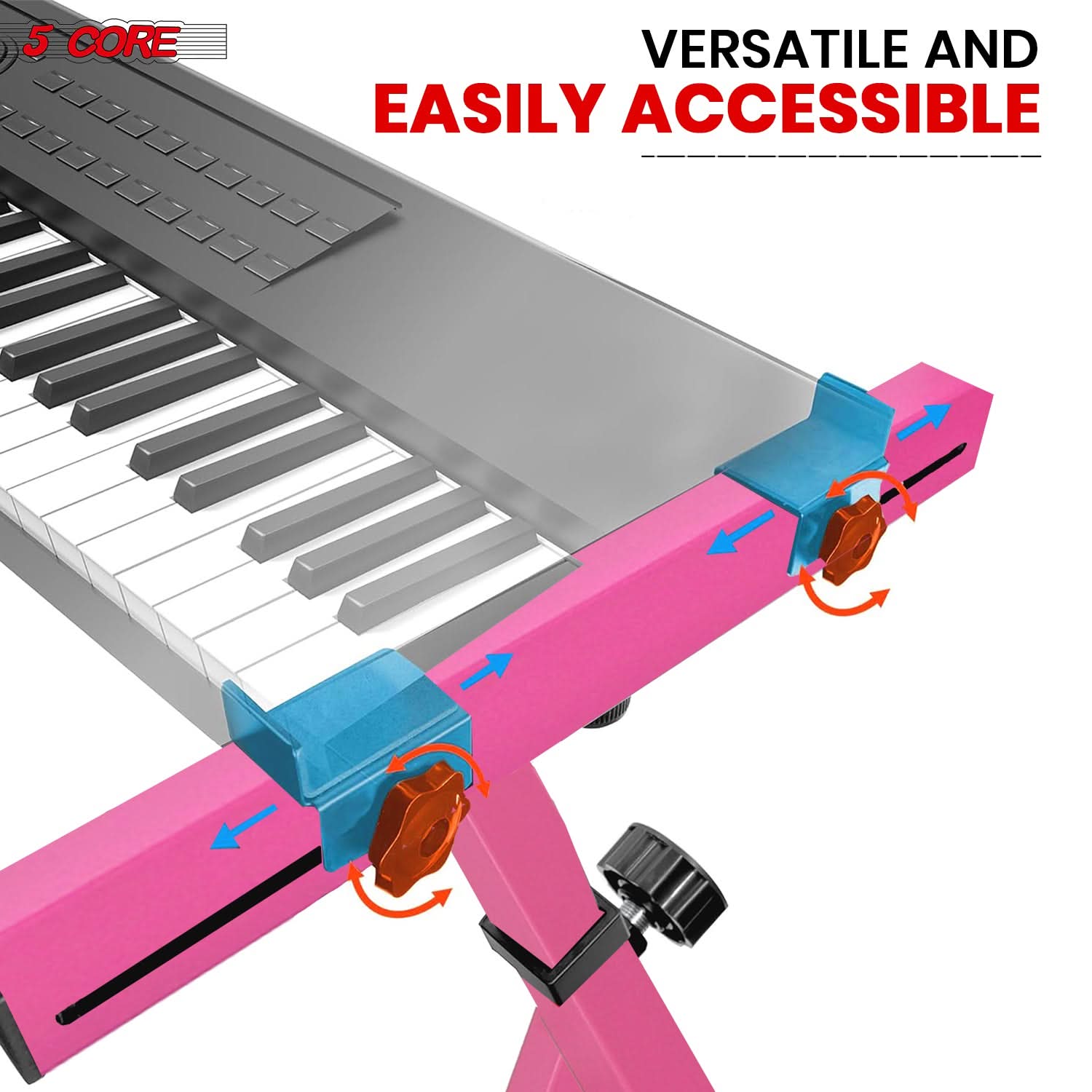 5Core Keyboard Stand Z Style Heavy Duty Sturdy Piano Riser Height