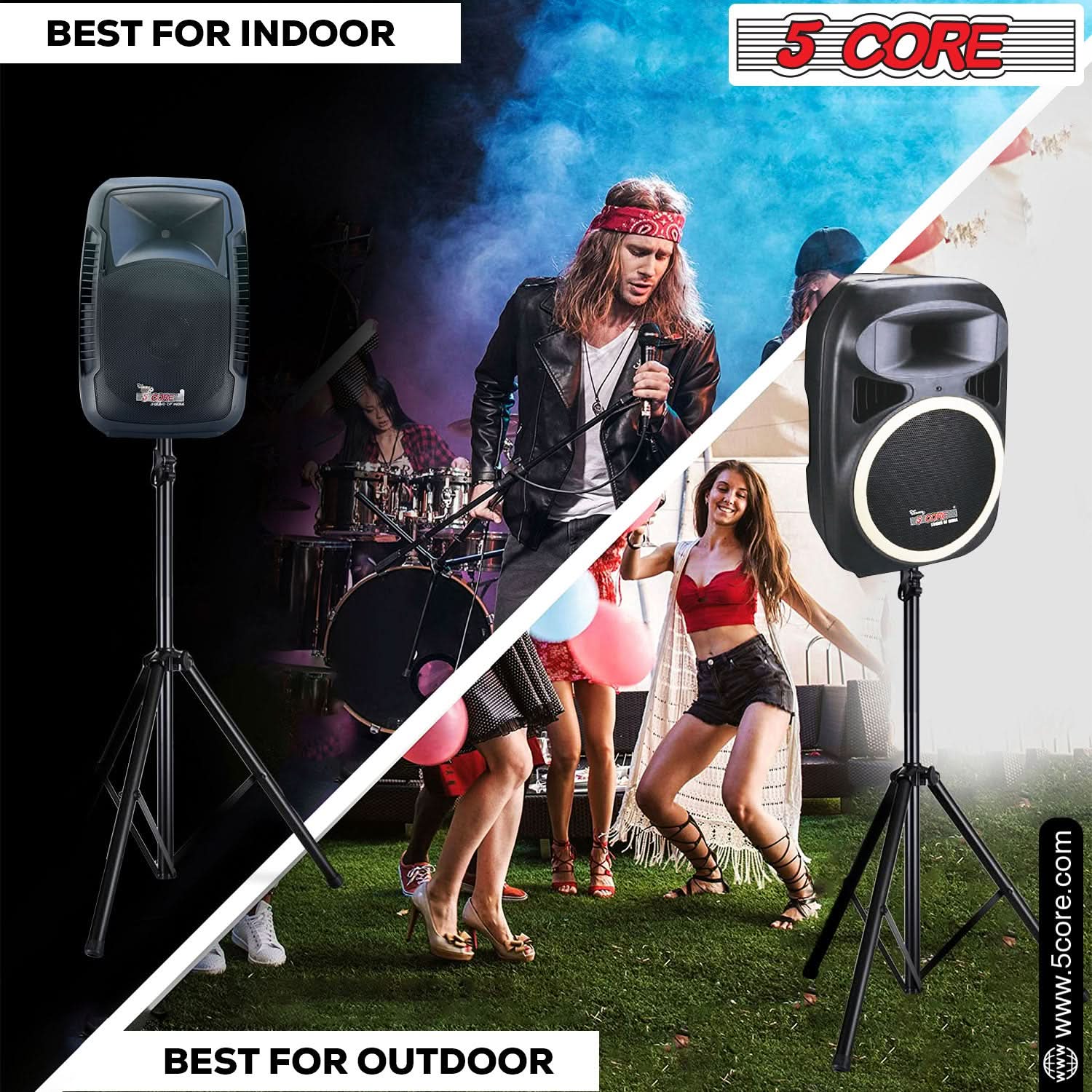 5 Core Speaker Stand Height Adjustable PA DJ Tripod Studio Monitor
