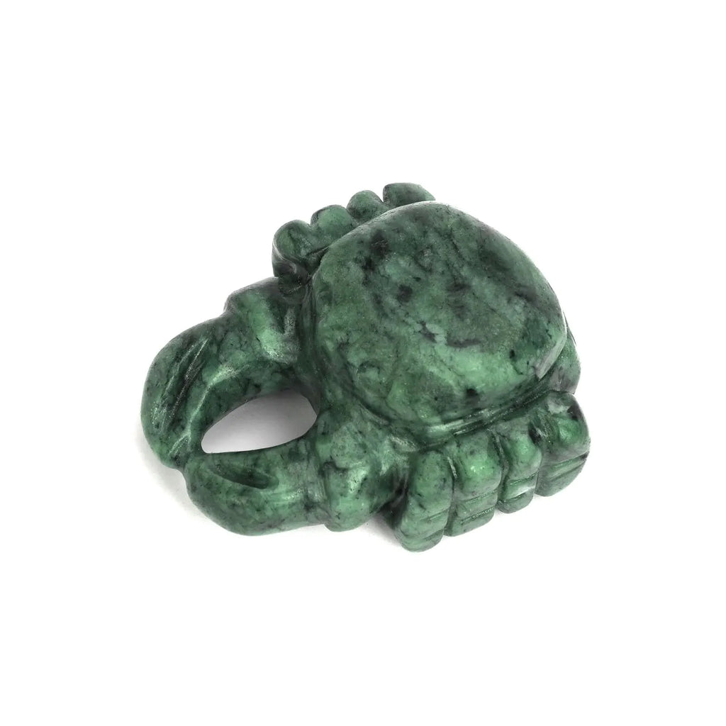 gemshan Green Natural Jade Carb Hand Carved Art Animal Pocket Figurine for Home Office Decoration with Luck