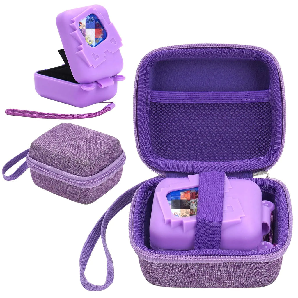 YouKnow Travel Case and Silicone Cover for Bitzee Disney Interactive Toy Digital Pet and Case Accessories Protective Case for Bitzee Virtual Electronic Pets (Case Only) (Purple)