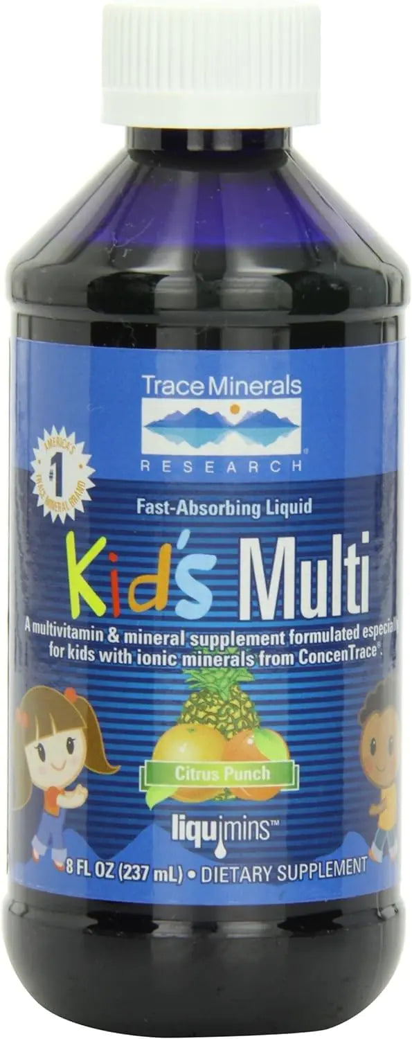 Trace Minerals | Kids Multi Liquid Multivitamin Supplement with Vitamin C Zinc & Minerals | Supports Healthy Bones and Immunity | Natural Citrus Punch Flavor | 48 Servings 8 fl oz (1 Pack)
