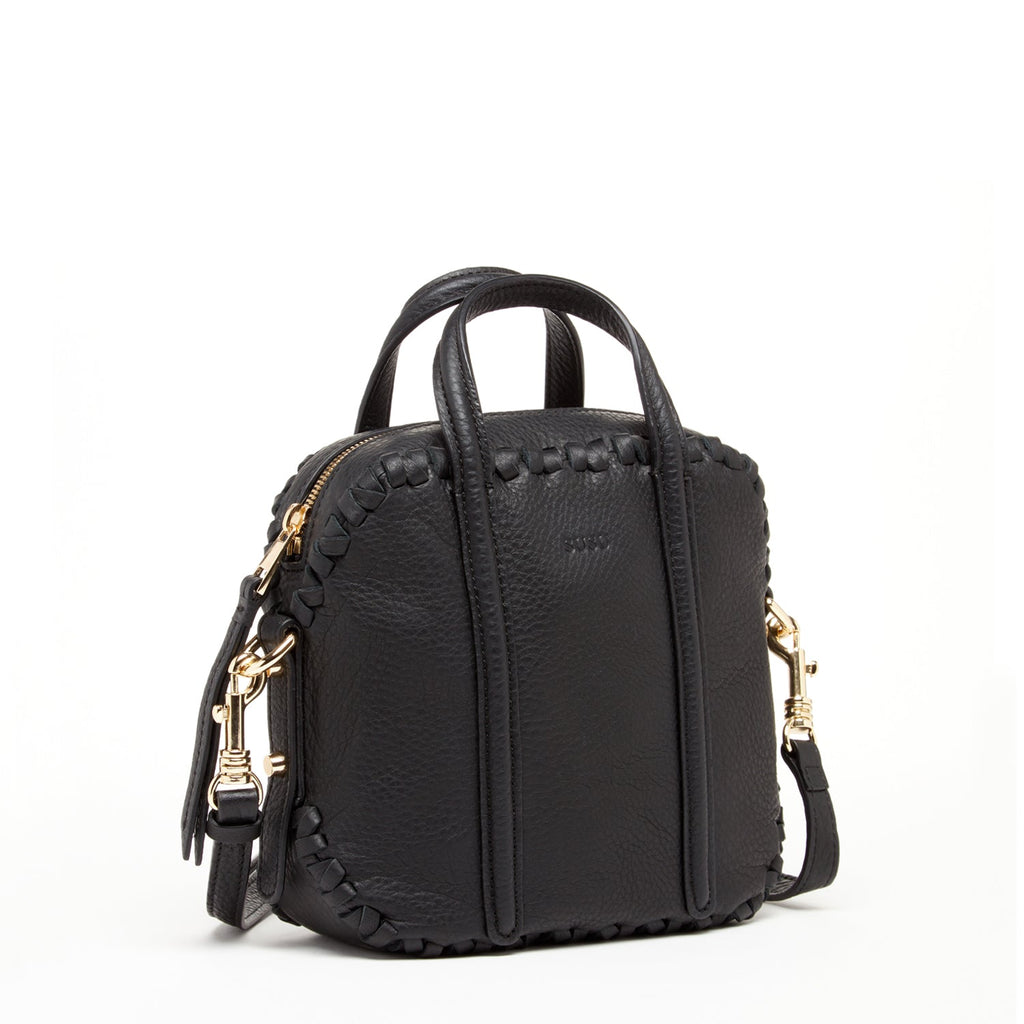 Black Purse Leather Crossbody Bag Medium Size Women's Handbag